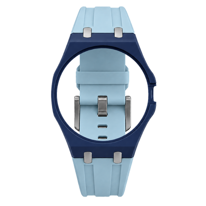 Silicone Bracelet | Navy & Ice Blue