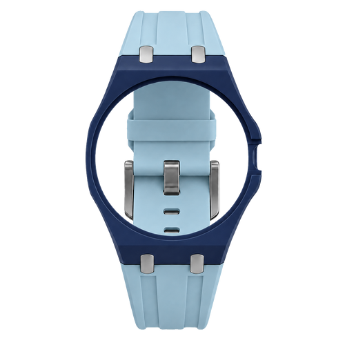 Silicone Bracelet | Navy & Ice Blue