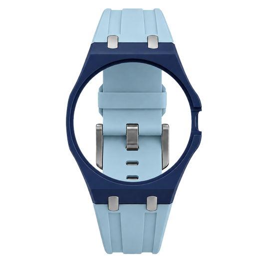 Silicone Bracelet | Navy & Ice Blue